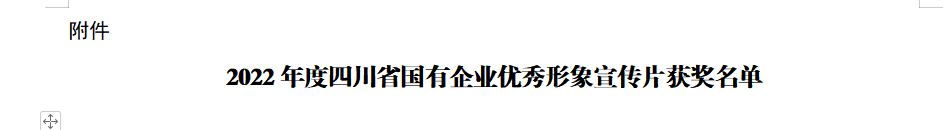 四川省bti体育集团获2022年度四川省国有企业优异形象宣传片三等奖